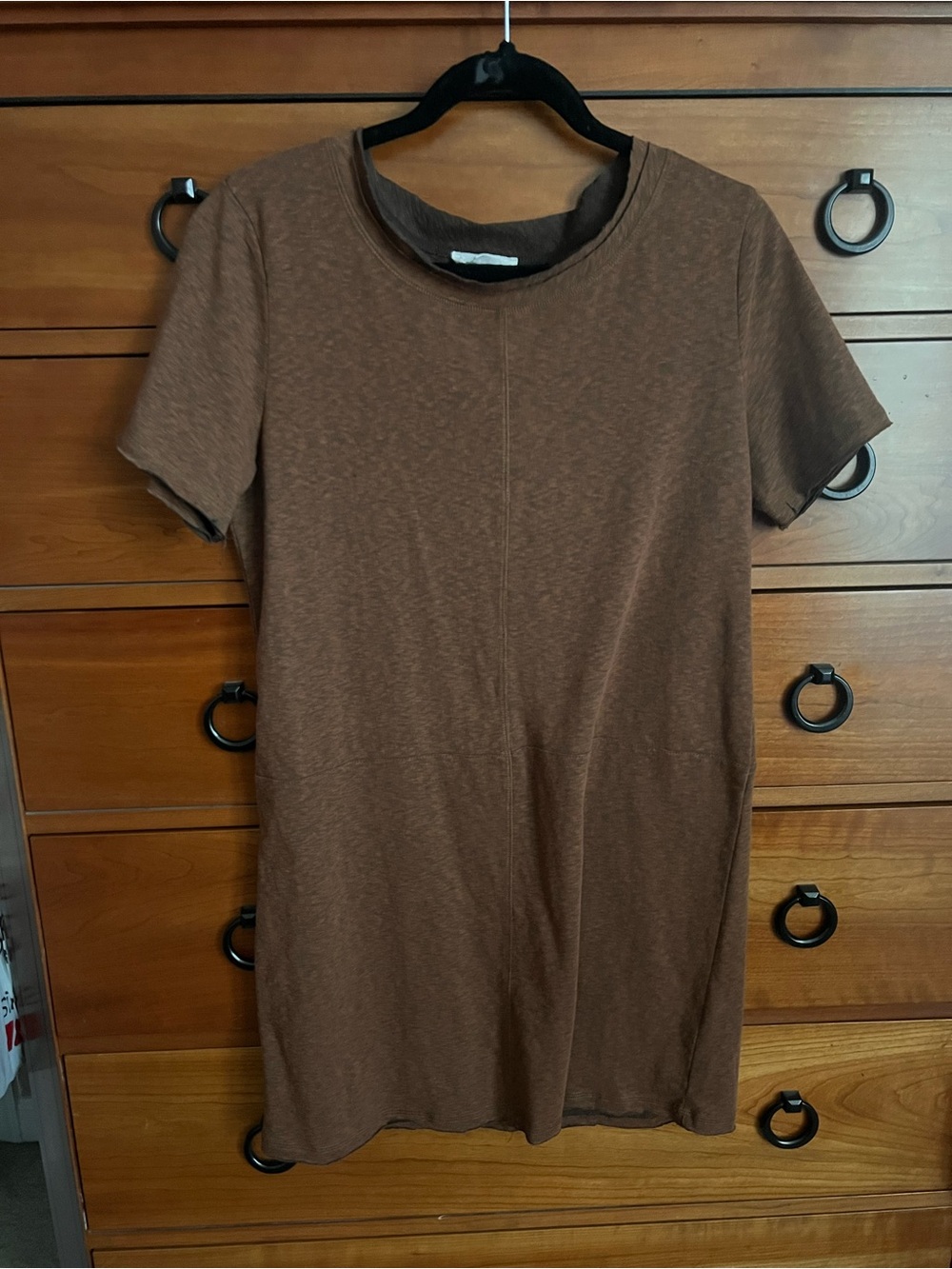Love Riche Brown Short-Sleeve Mini Dress T-shirt